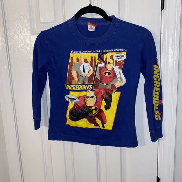 Disney Kids T-Shirt Large (7) The Incredibles Long Sleeves Graphic Top - Picture 1 of 4